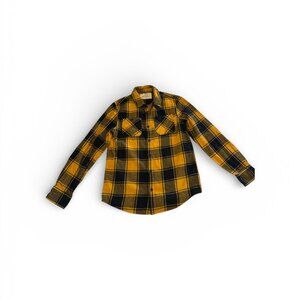 Urban Pipeline Boys Yellow Flannel Shirt Long sleeve button Size Big Boy L 14-16